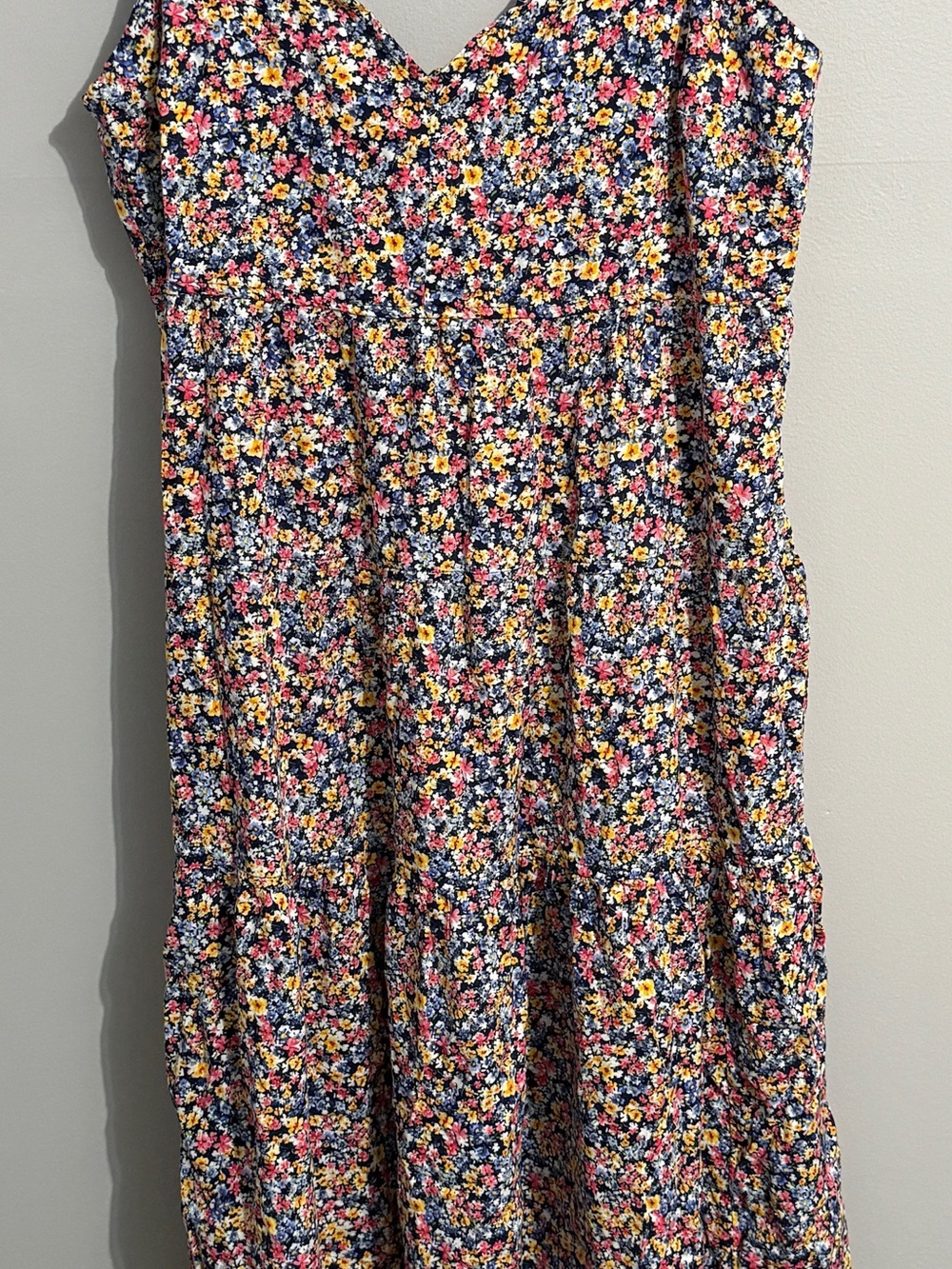 Old Navy Dress Womens Extra Large Tiered Ditsy Floral Smocked Cottagecore - Picture 3 of 14